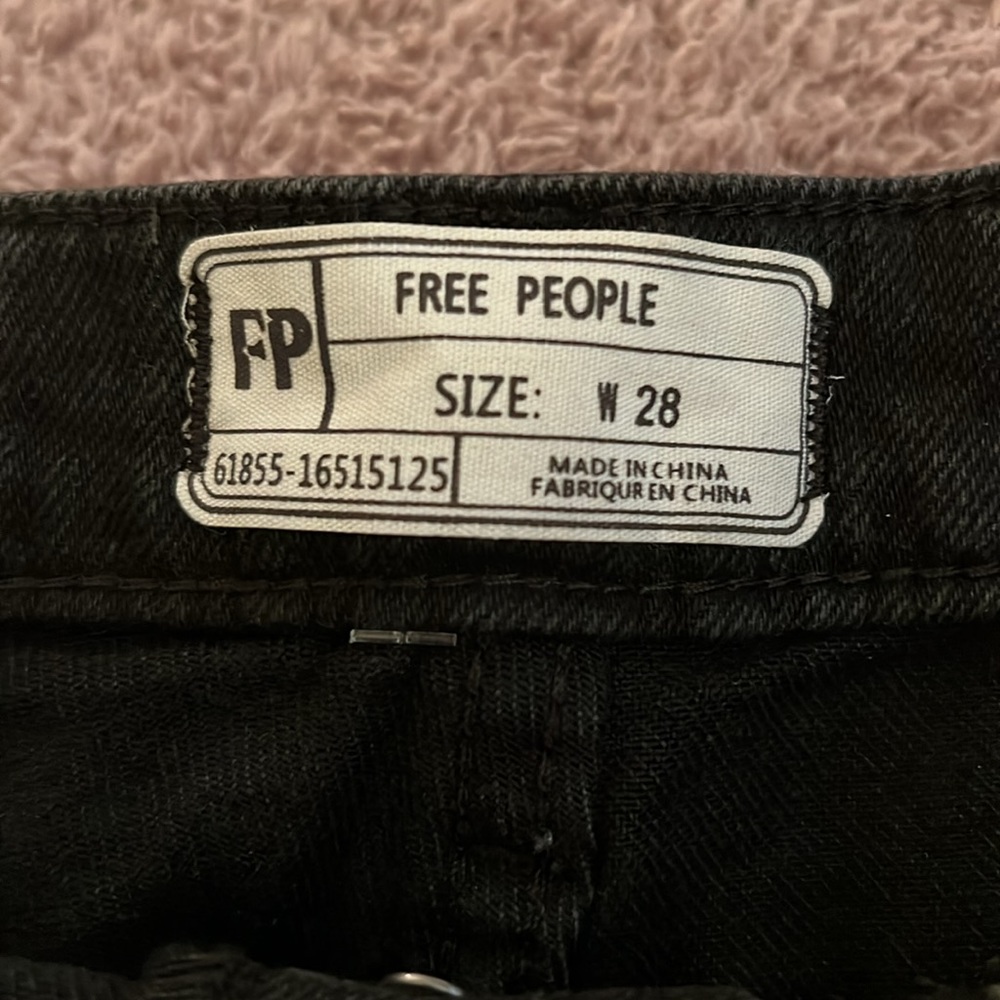 Free People Wide Leg High Rise Button Fly Jeans - Picture 4 of 5
